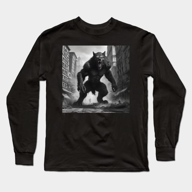 monster city design Long Sleeve T-Shirt by nonagobich